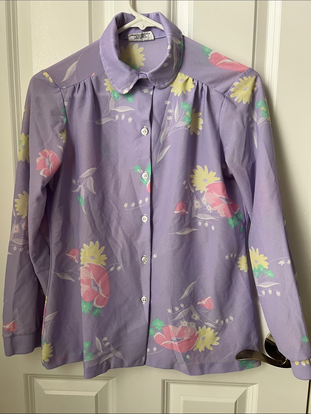 Women’s Lavender Floral Button-Up Shirt